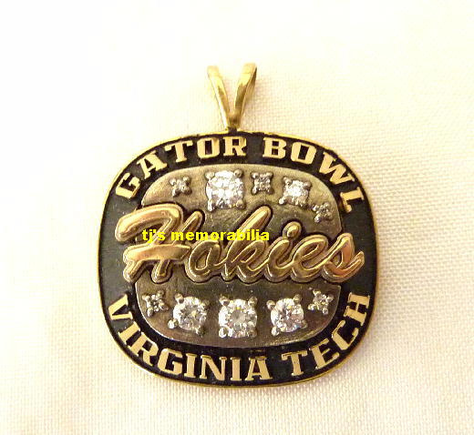 1994 VIRGINIA TECH HOKIES GATOR BOWL CHAMPIONSHIP RING TOP PENDANT